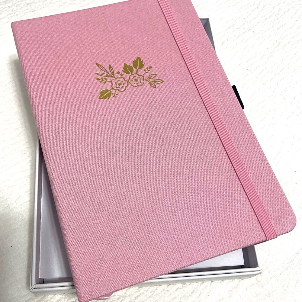 Archer & Olive A5 Dot Grid Pink Floral Notebook